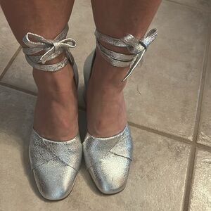 Hudson London lace up ankle heels.